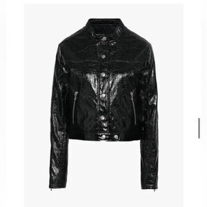 Rag & Bone Toni cropped cracked patent leather jacket